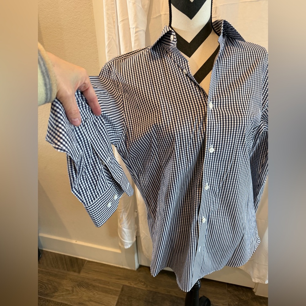 Bonobos Navy and White Gingham Shirt Sz33